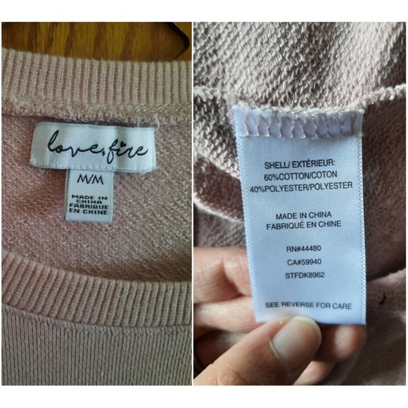 3/$15 Love Fire 3/4 Sleeve Sweater Dress with pockets - Blush Pink, Size M - Picture 14 of 16